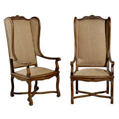 Antique Exceptional Tall Back Provincial Chairs