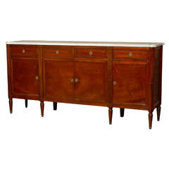 Elegant Louis 16 Marble Top Enfilade