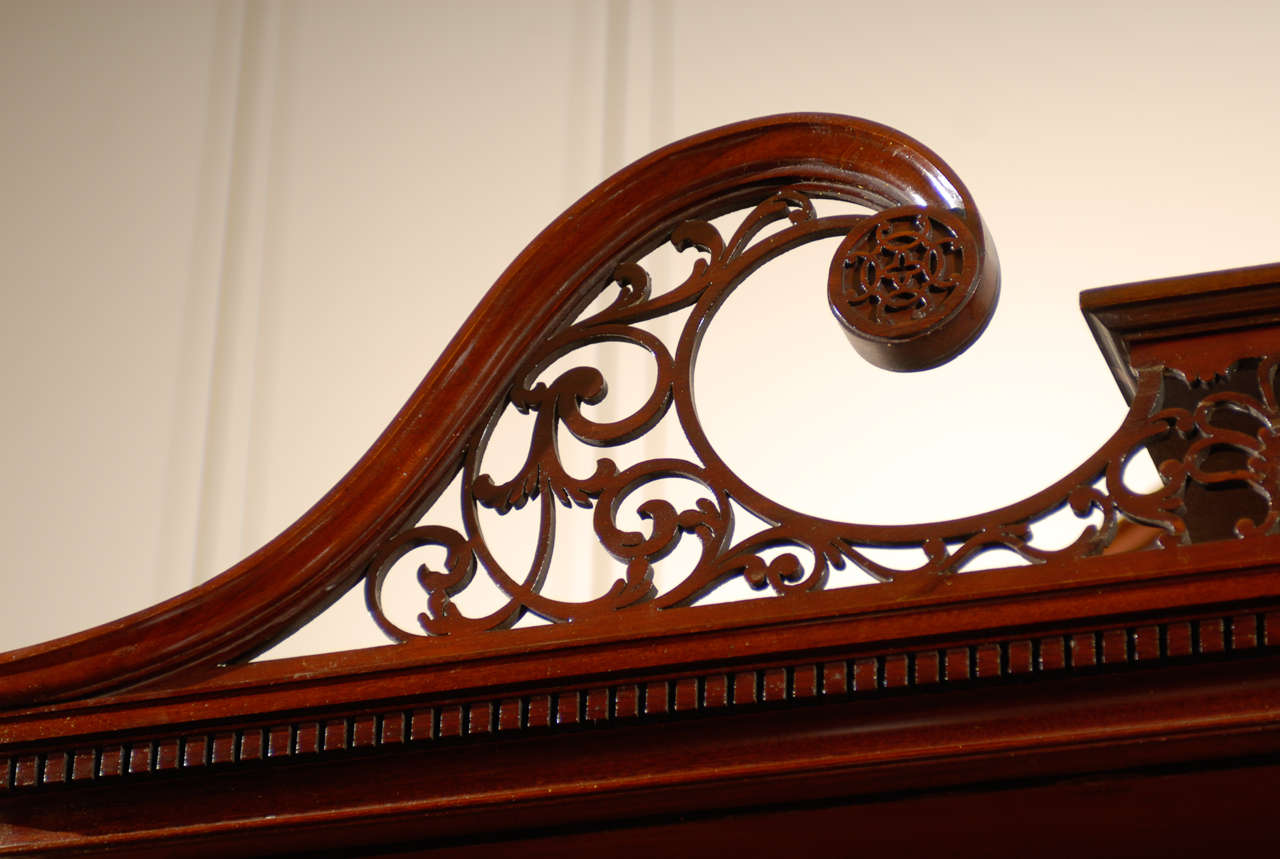 Early George III Period Bureau Bookcase with Swan Neck Pediment For Sale 1