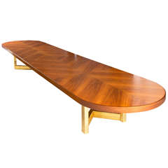 23 Foot Conference Table in Rosewood with Brass Base 1