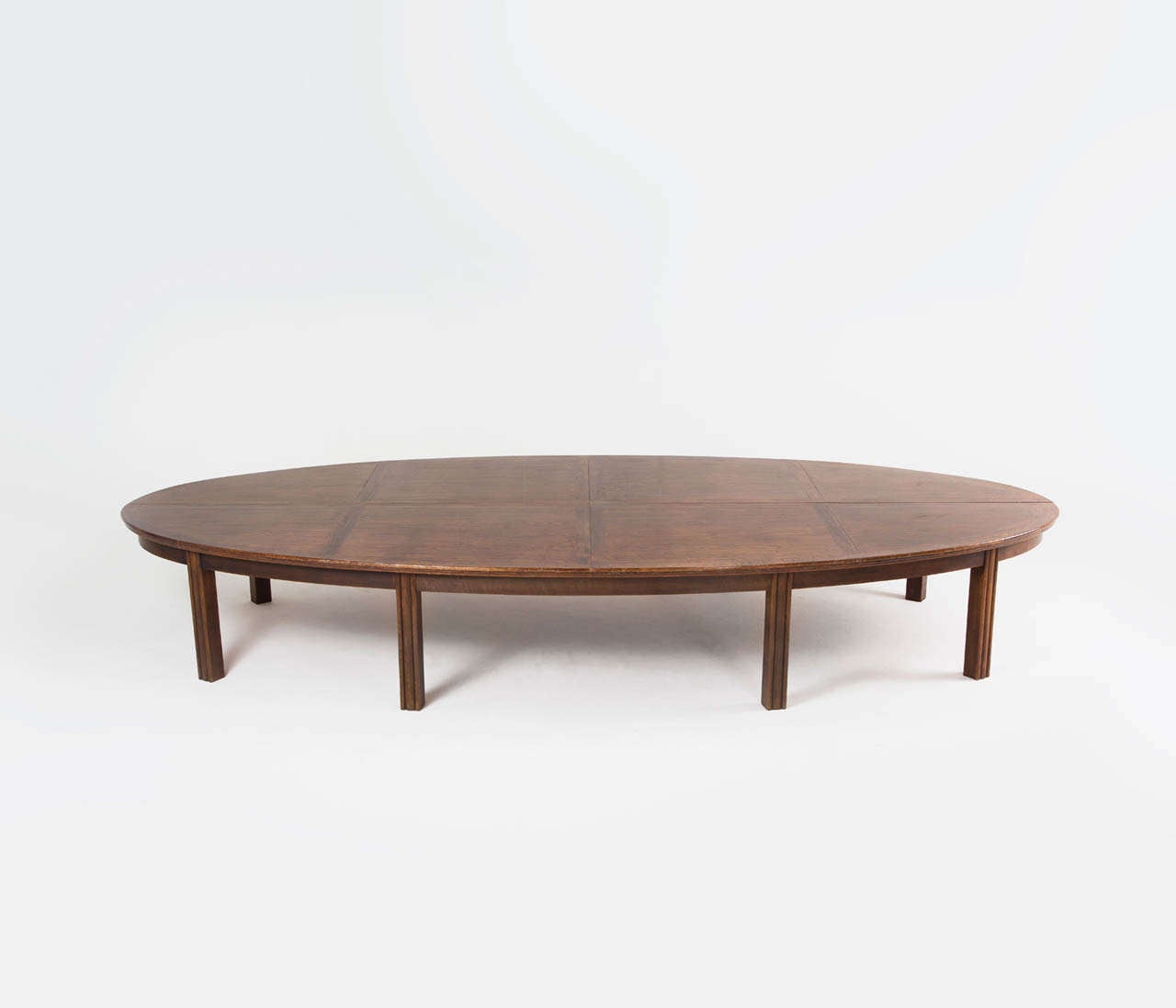 Conference table in oak, the Netherlands, 1950s.

Beautiful aged oval shaped conference or dining table in Art Deco style. The characteristic grain and pattern give this table an authentic and pleasant look.

Free shipping for all European