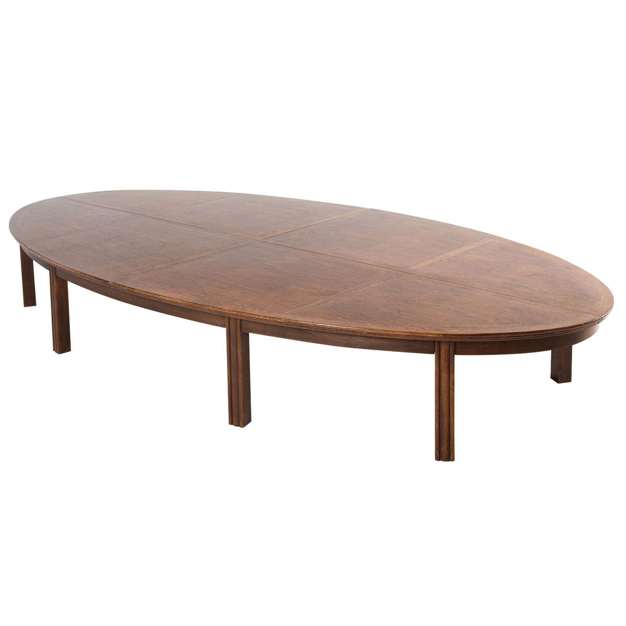 Extremely Large Oval Dining Table in Stained Oak For Sale at 1stDibs