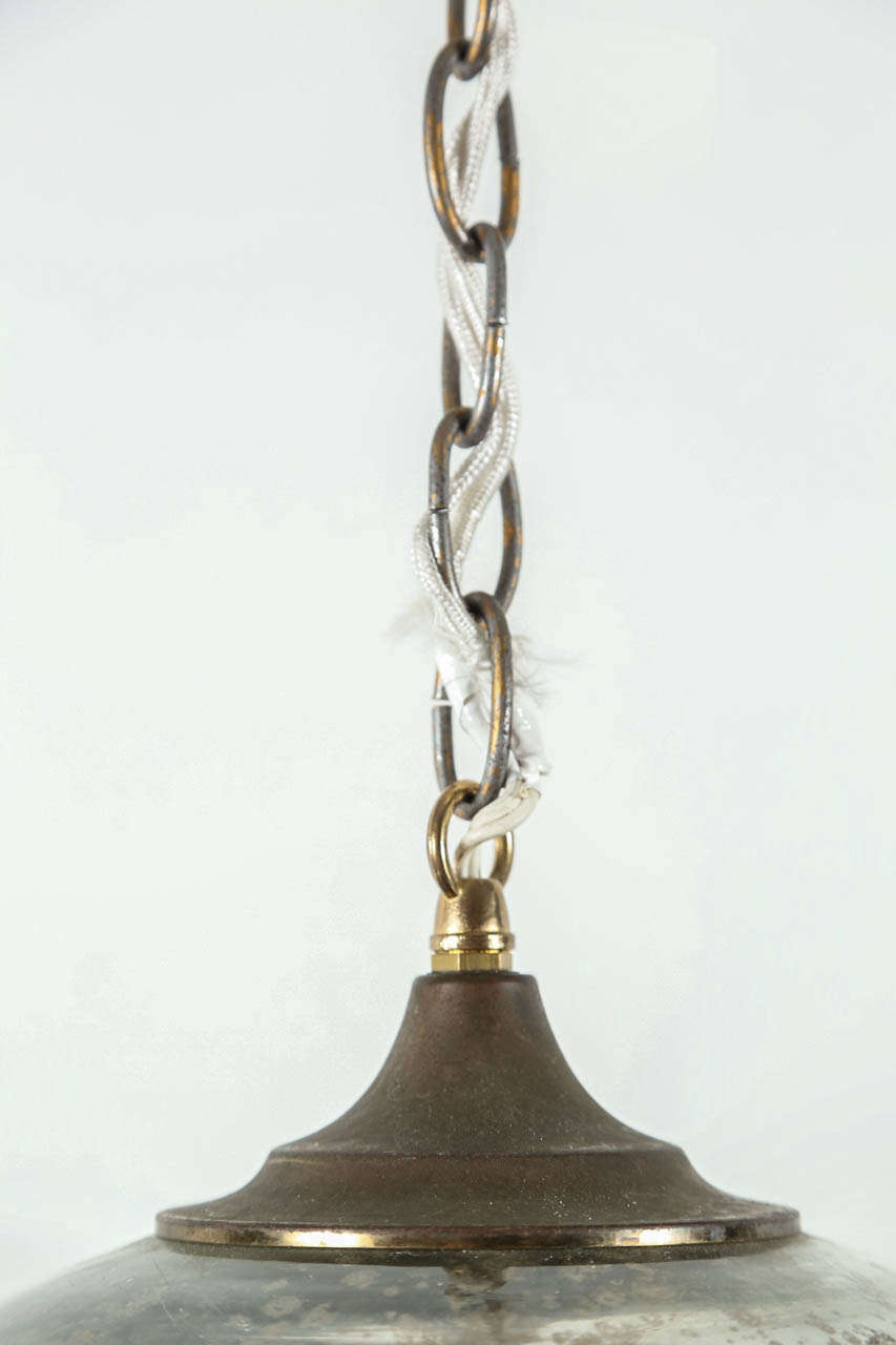 20th Century Extraordinary 20th C. French Mercury Glass Hanging Lamp
