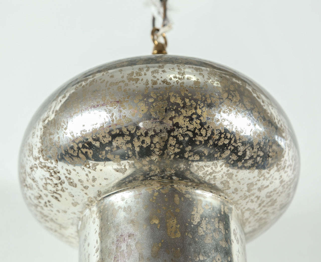 Extraordinary 20th C. French Mercury Glass Hanging Lamp 2