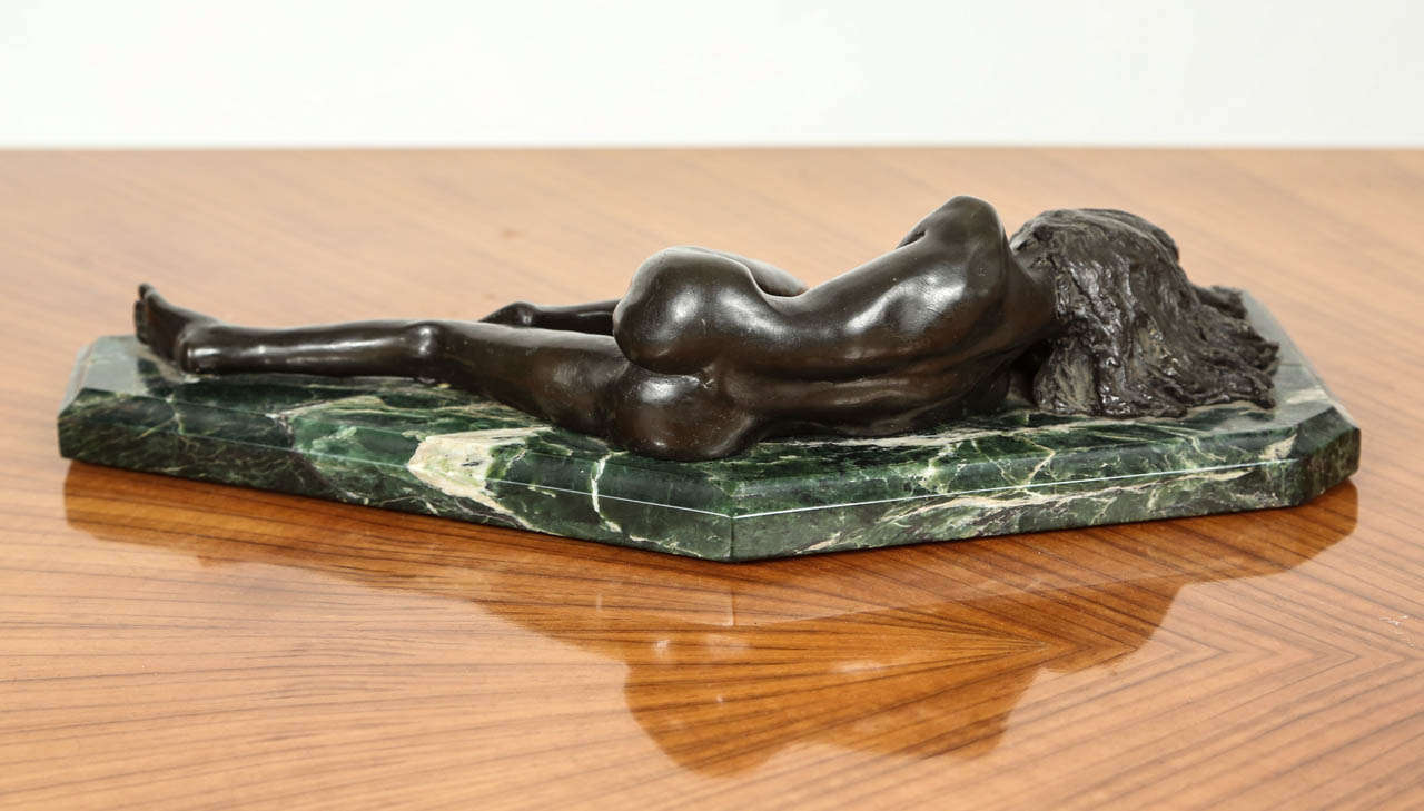 1974 Signed American Bronze Table Sculpture with Marble Base 1
