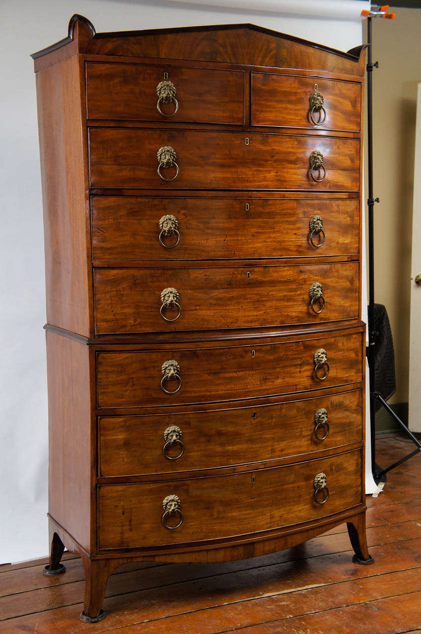 Phenomenal English Regency Mahogany Chest on Chest, circa 1810 In Excellent Condition In Kinderhook, NY