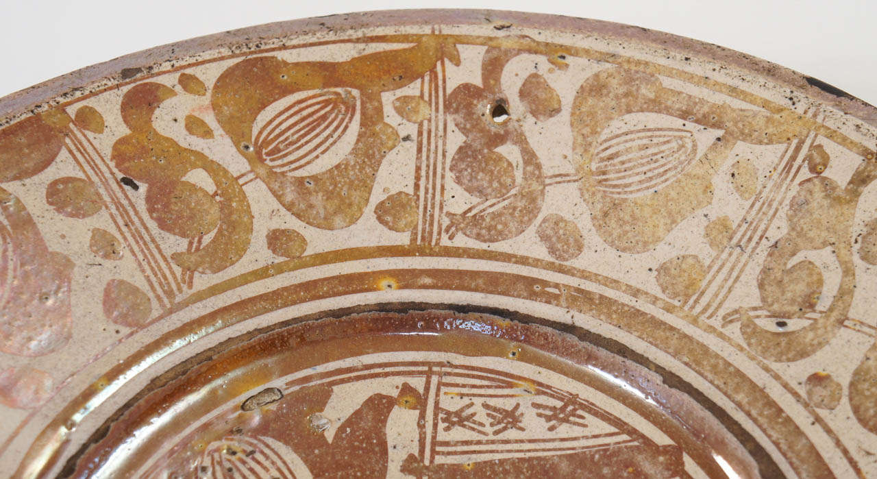 Pottery Hispano-Moresque Copper-Lustre Charger, circa 1550