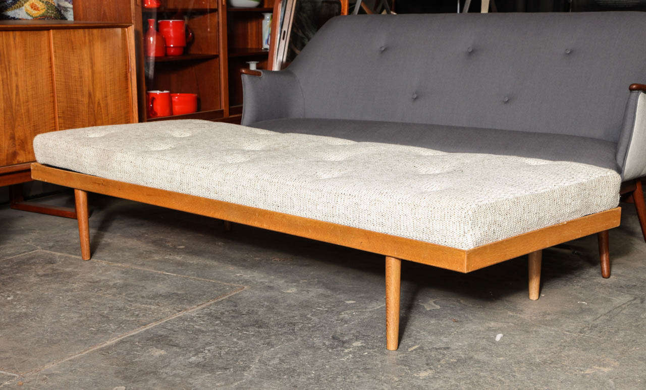 Scandinavian Modern Tufted Danish Modern Oak Daybed