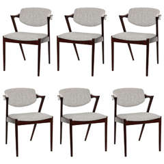 Set of 6 Rosewood Dining Chairs by Kai Kristiansen