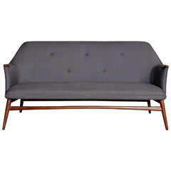 Tufted Danish Modern Teak Settee