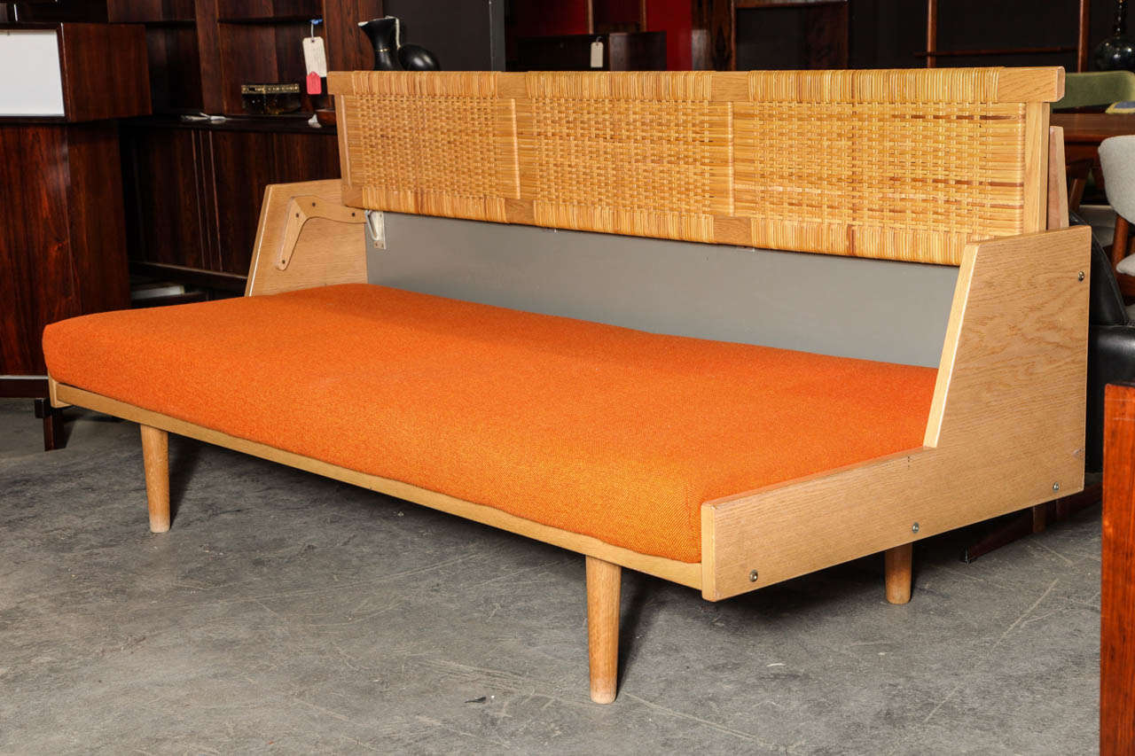 Danish Oak and Cane Daybed by Hans Wegner