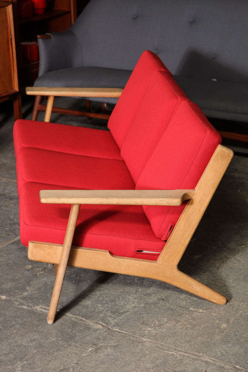 Oak GE-290 3-Seater Sofa by Hans Wegner 1