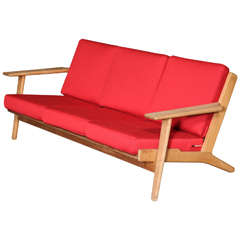 Oak GE-290 3-Seater Sofa by Hans Wegner