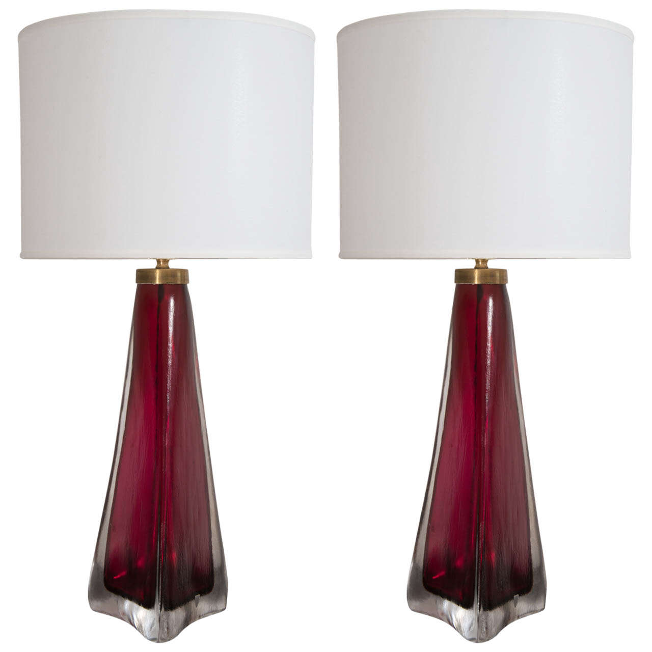 Pair of Orrefors Crystal Lamps