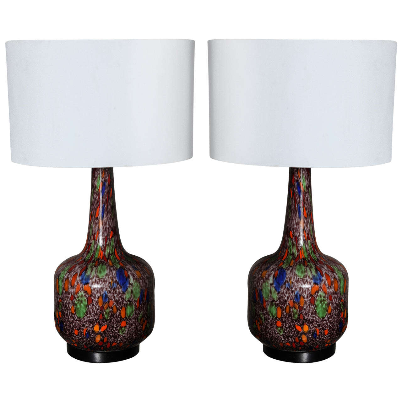 Pair of Abstract Murano Table Lamps