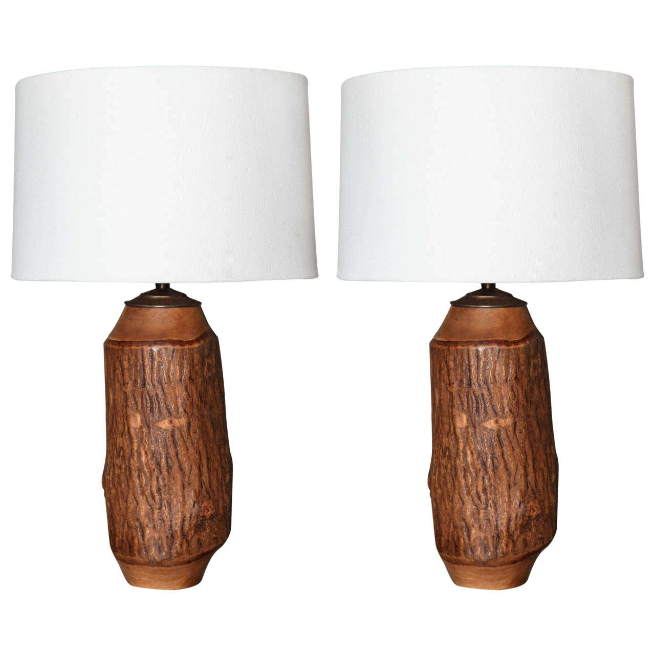 Pair of Rustic Maple Lamps at 1stDibs