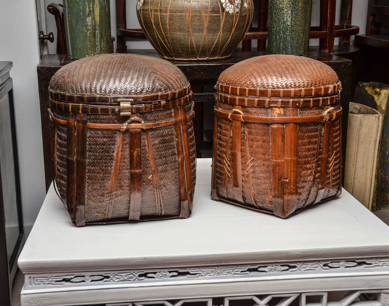 Turn of the century, Q'ing Dynasty Rice Storage Baskets ( 1 available )