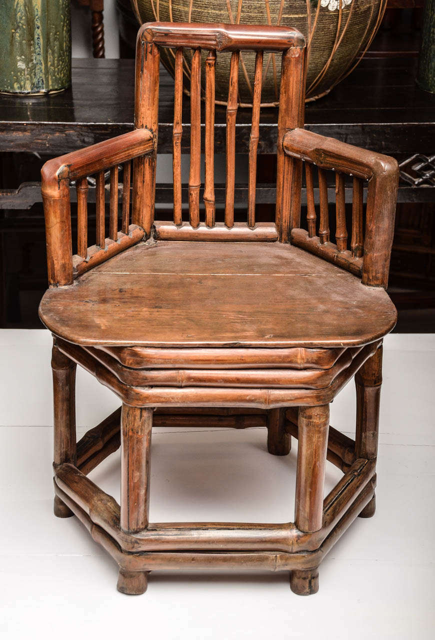 Mid-late 19th century Q'ing dynasty Beijing bamboo child's chair.