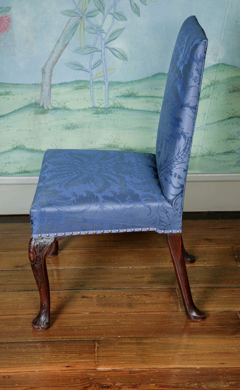 Wood George II Upholstered & Carved Side Chair