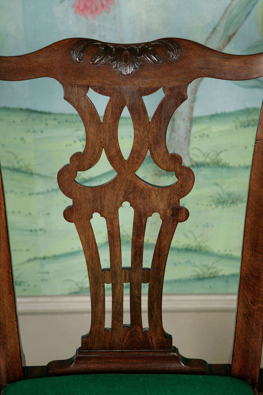 English A Good Pair of Chippendale Period Chairs circa 1760