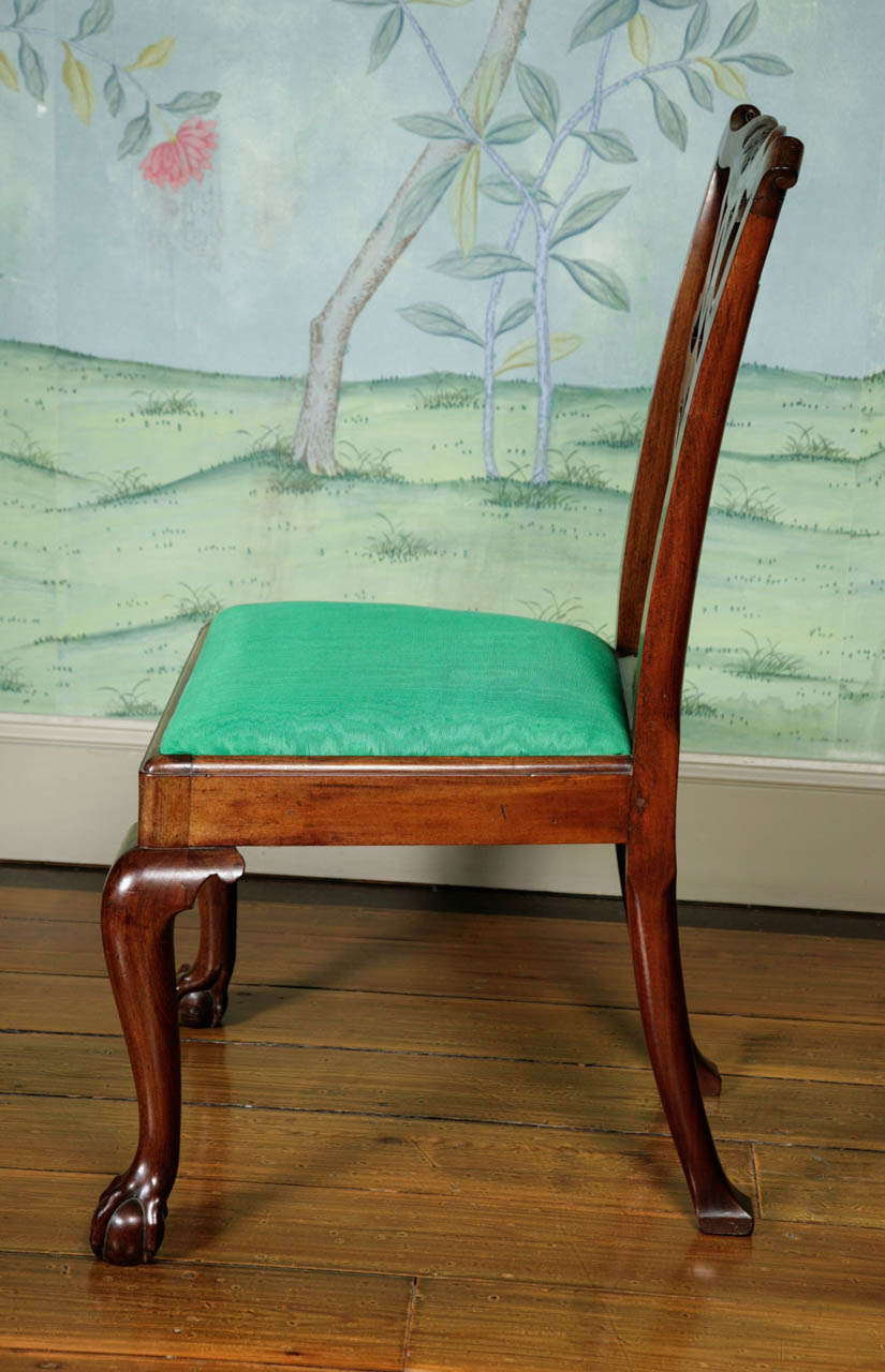 Wood A Good Pair of Chippendale Period Chairs circa 1760