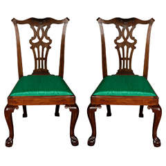 Antique A Good Pair of Chippendale Period Chairs circa 1760