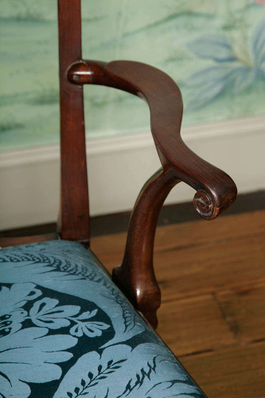 George II Mahogany Open Armchair, circa 1750 In Good Condition For Sale In London, GB