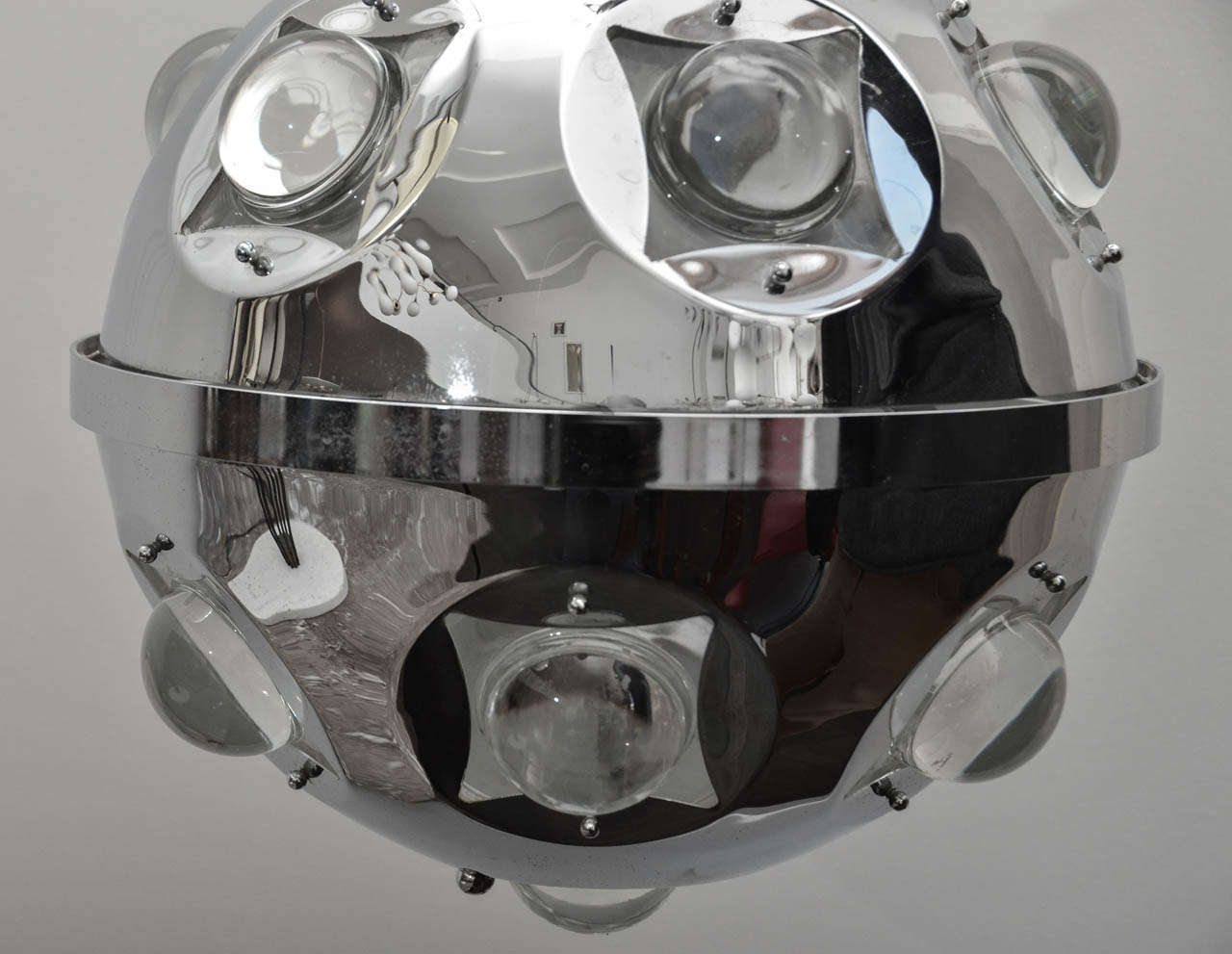 Acier inoxydable Lampe à suspension italienne de Torlasco en vente
