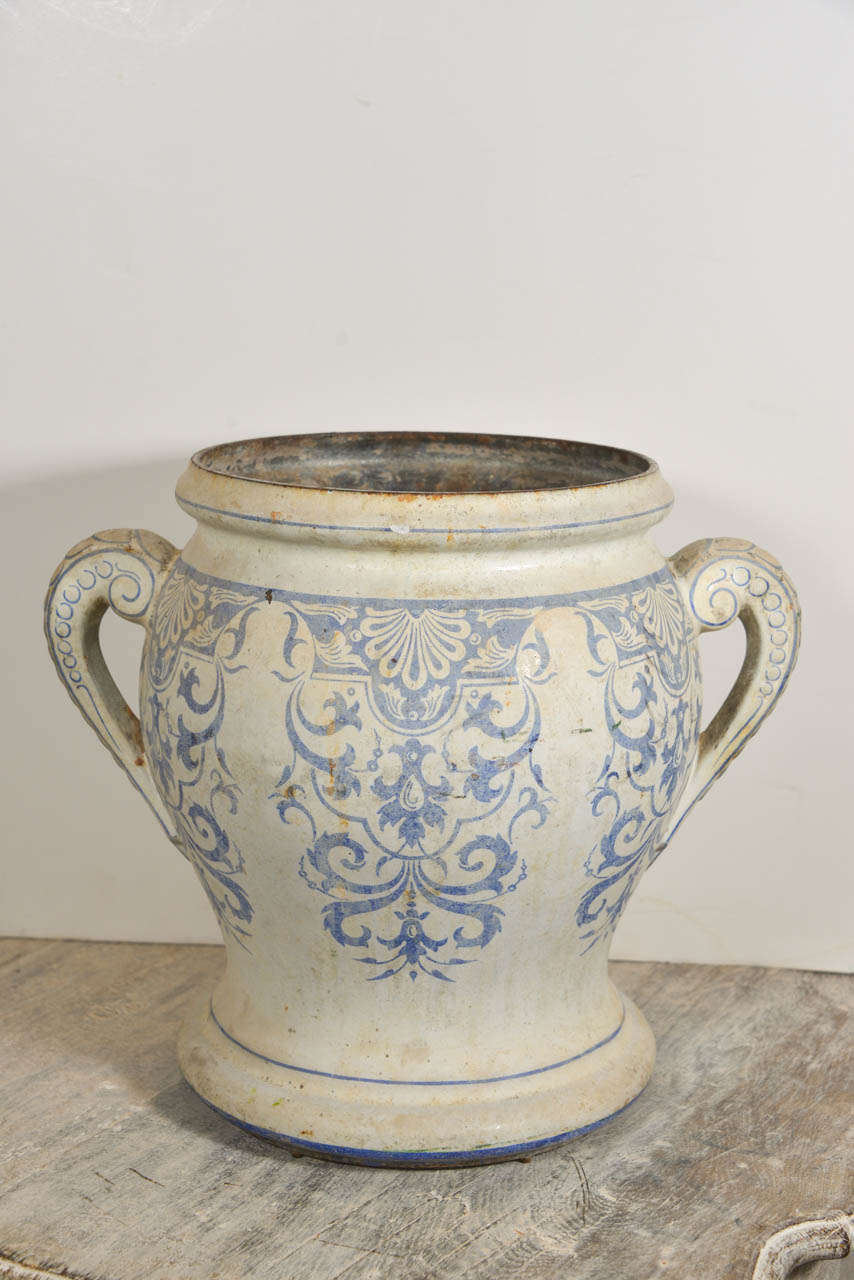 Single Rouen Enameled Vase c. 1900