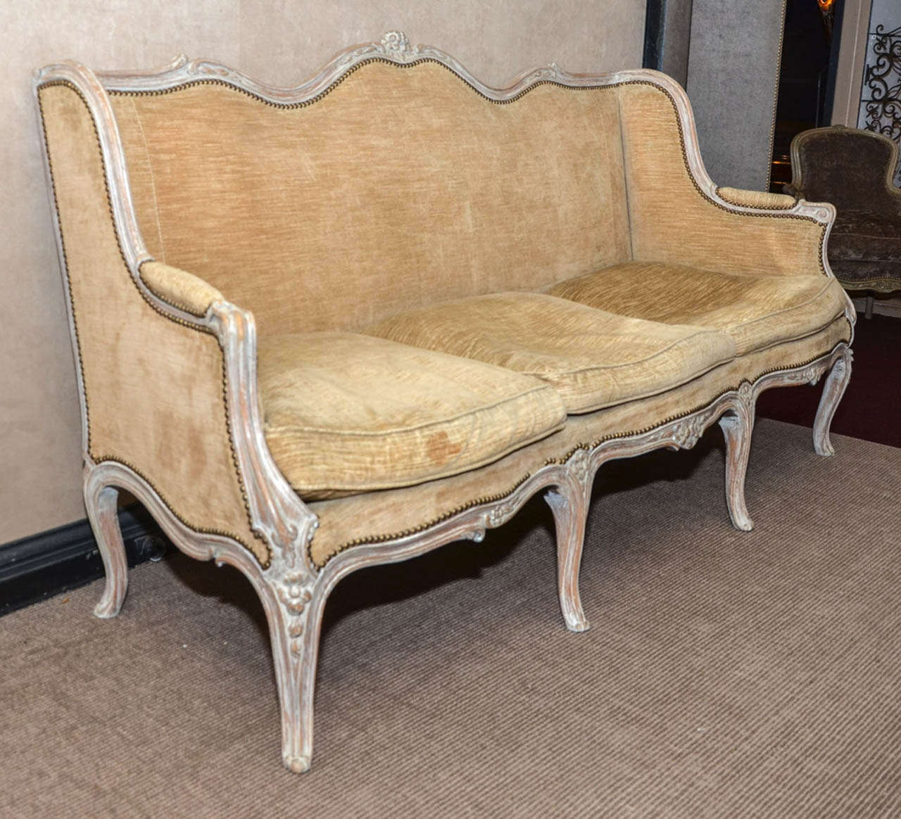 1950's Louis XV Style Three Seats Sofa For Sale 1