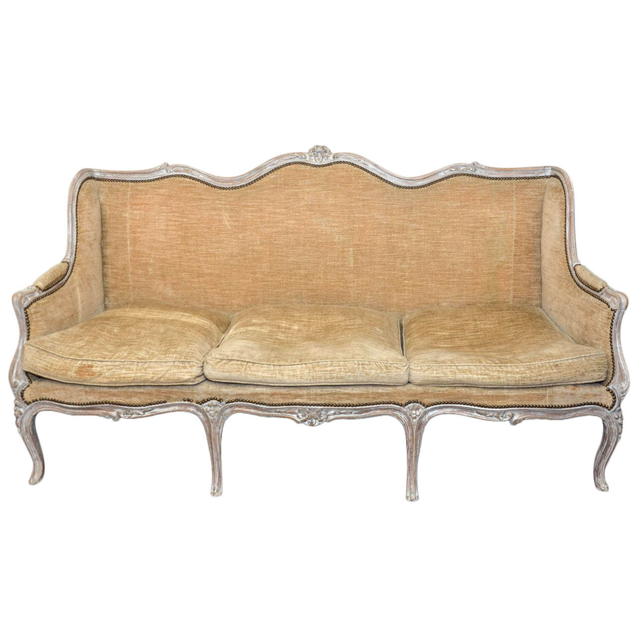 1950's Louis XV Style Three Seats Sofa For Sale