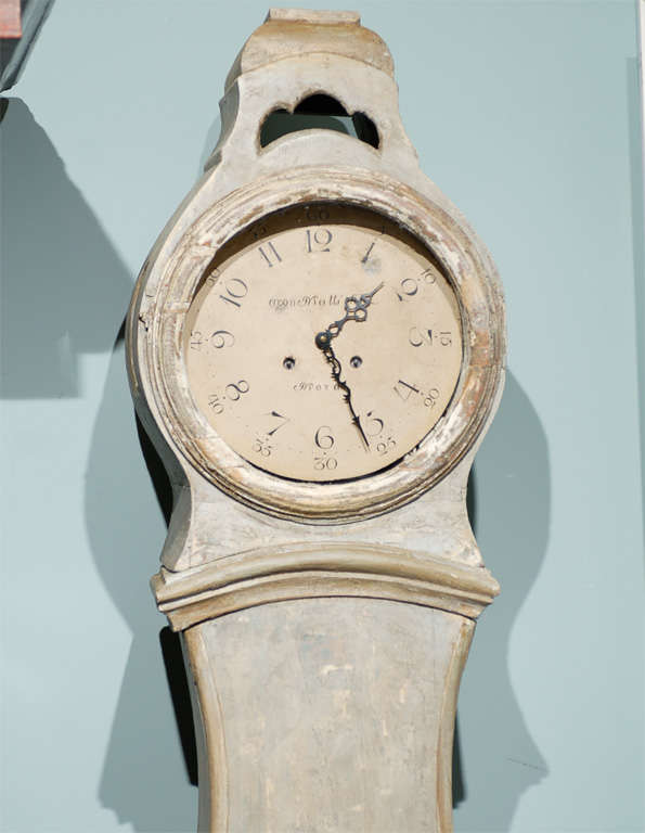 Painted Swedish 19th Century Quartzed Mora Clock