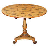 Antique Polychrome Decoupage Table