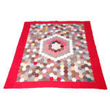 19thc Pennsylvania Charm Quilt W/red Border W/great  Quilting