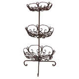 Early 20thc Iron Three Tier Fruit-caddy.