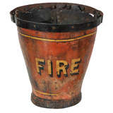 Antique Fantastic Original Painted 19thc Leather Fire Bucket