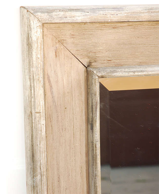 Fantastic Early 20thc Original Cream & White Paint Floor Mirror