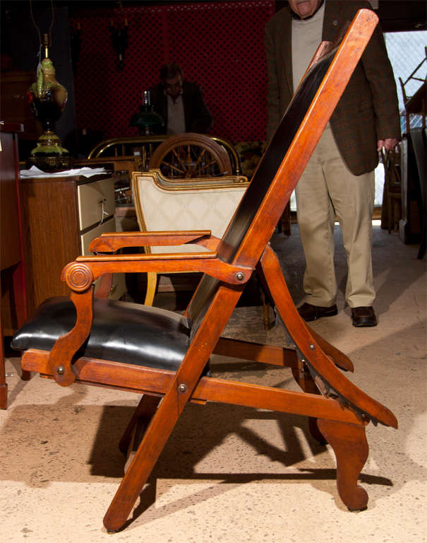 Walnut Adjustable  Barber/ Recliining Arm Chair