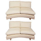 Pair  Of  Curved  Armless  Sofas