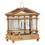 cage à oiseaux du XIXe siècle en forme de temple classique