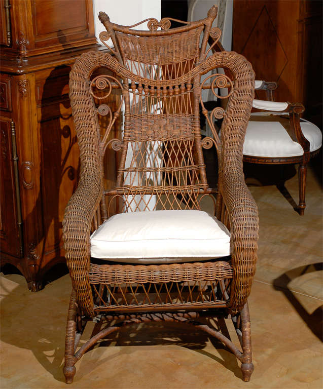 19th Century Wicker Rocking Chair from England 1