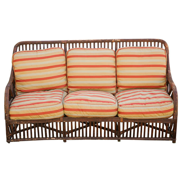 Antique Stick Wicker Sofa