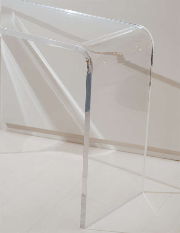 American Lucite Waterfall Console For Sale