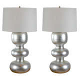 Pair of Silver Gourd Lamps