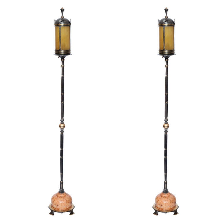 A Pair of Important Oscar B Bach  Art Deco Torcheres