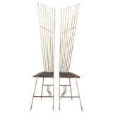 A Pair of Architectural Modernist Iron Chairs signed M 89