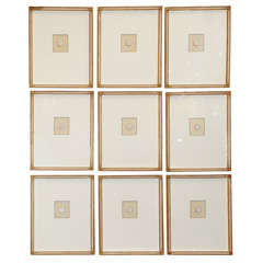 Set of Nine Neo-Classical Intaglios in Hand Carved Frames