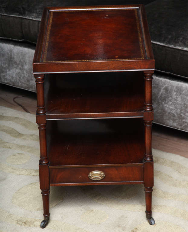 Leather Top End Table at 1stdibs