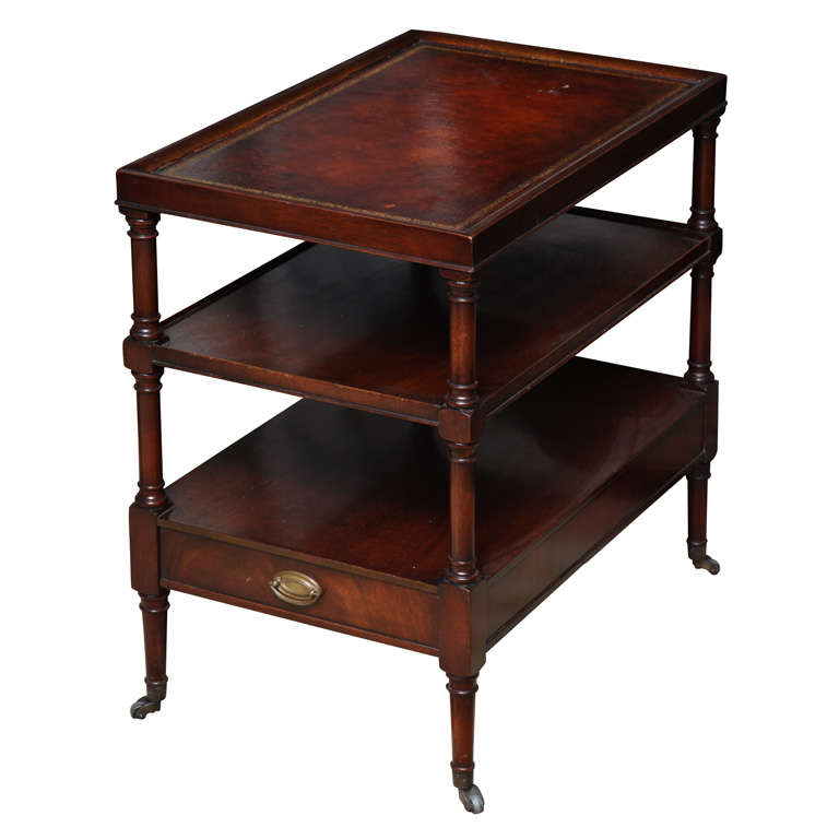 Leather Top End Table at 1stdibs