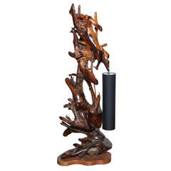 Huntington Hartford Estate Custom Rosewood Root Floor Lamp 1